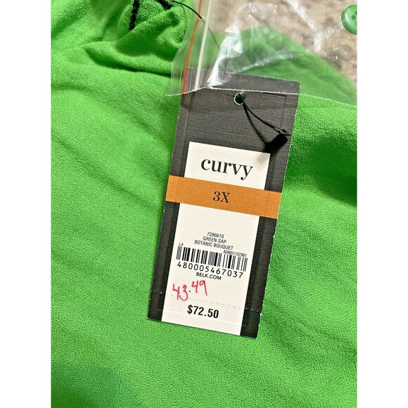 Crown & Ivy Peasant Top NWT Blouse Boho sz 3X Plus 3/4 Sleeve Embroidered Tunic - Picture 13 of 16